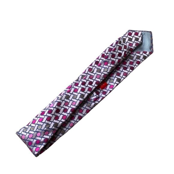 Tino Cosma Pink Geometric Tie Made in Italy - Picture 6 of 8